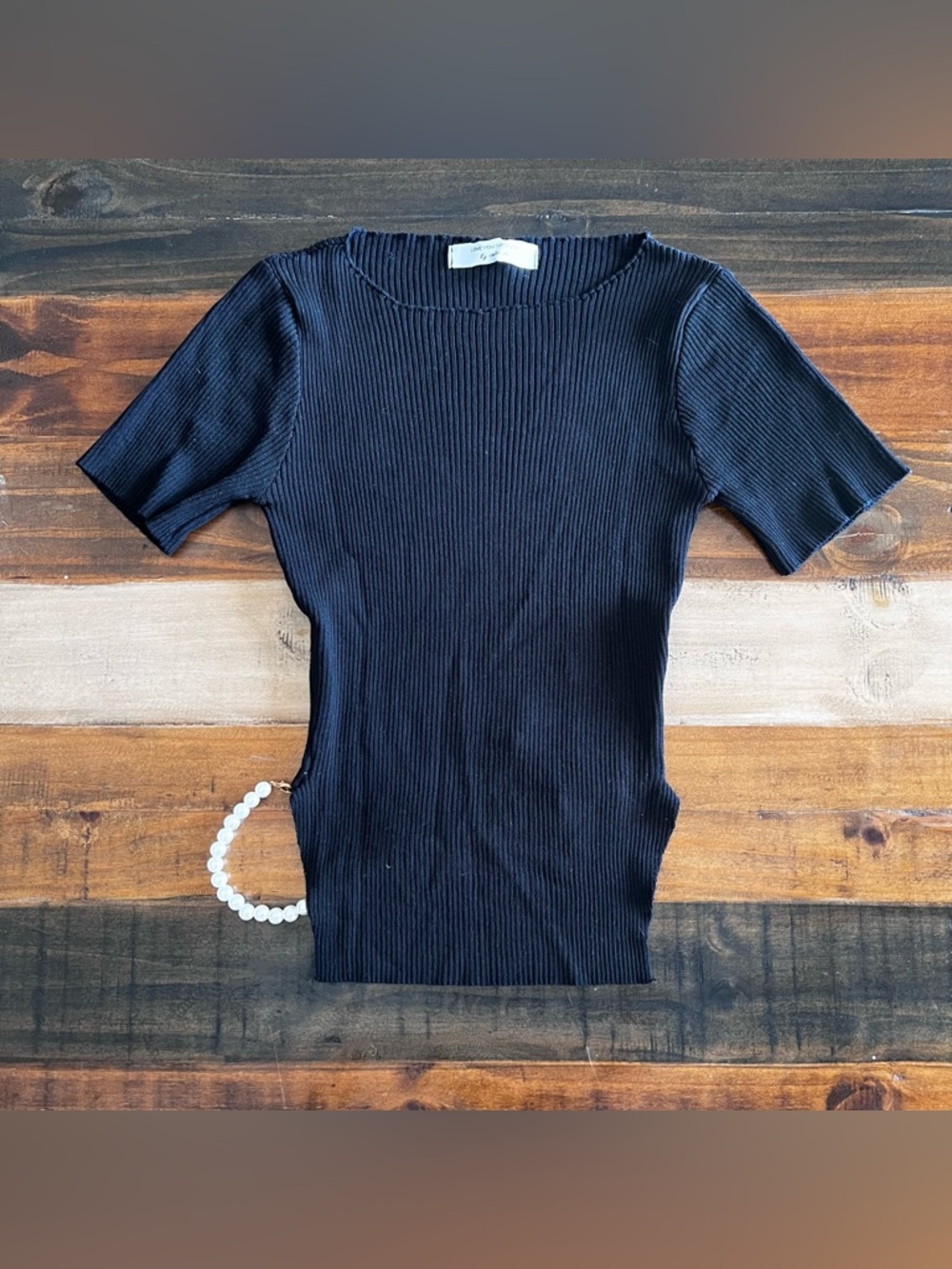 Black pearl back crop top xsmall